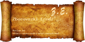 Zborovszki Ernő névjegykártya